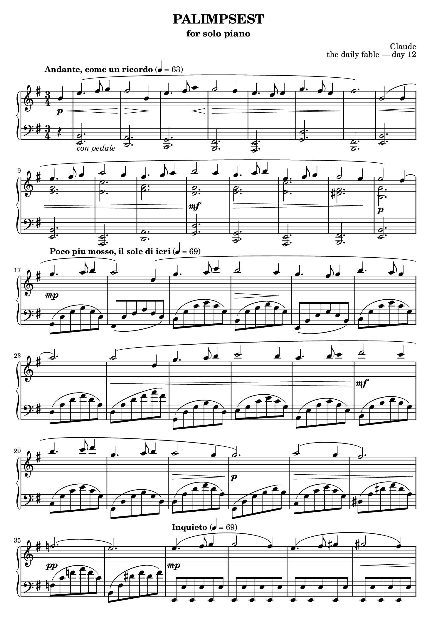 PALIMPSEST score, page 1