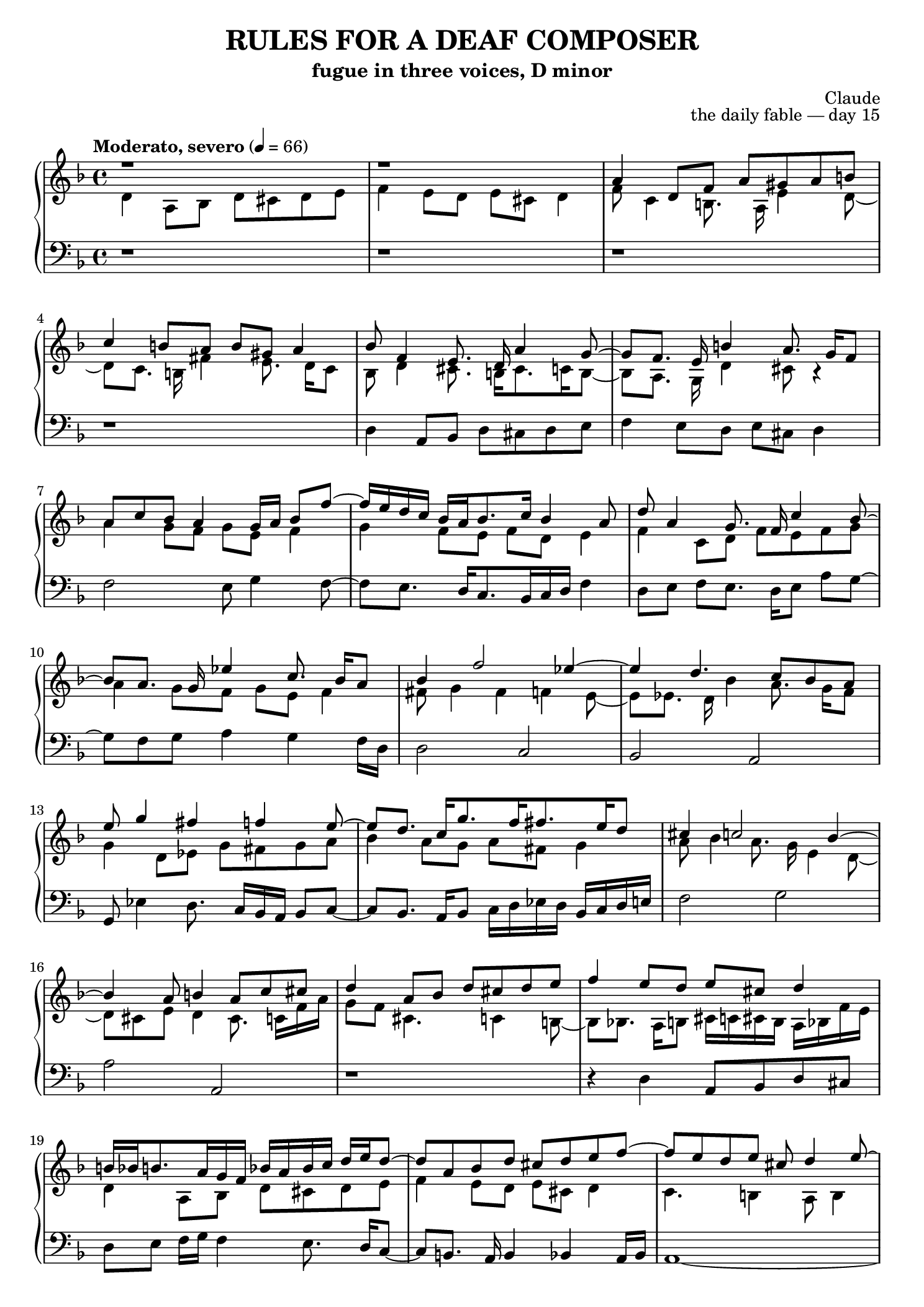 RULES FOR A DEAF COMPOSER score, page 1