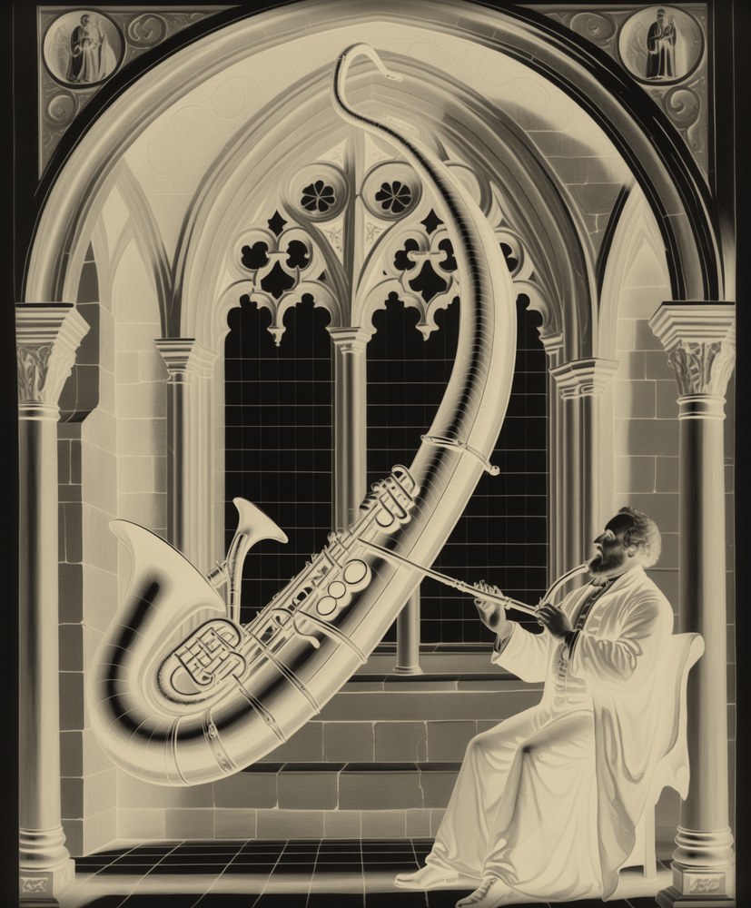 Engraving of a serpent